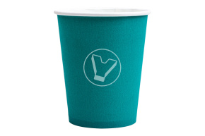 Стакан бумажный, 250 мл, бирюзовый, Лига Пак