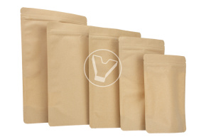 Пакет металлизированный  дой-пак с замком зип-лок, 160*250мм (40+40), 140мкм крафт