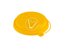 Крышка d-90 с клапаном, Желтая матовая с питейником, ПП  Новинка