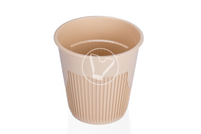 Стакан 250мл., рифленный для горячего,крафт ПП