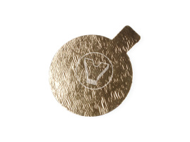 Подложка золотистая, с держателем, d-80 мм, круг, 0,8 мм