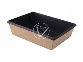 Салатник OneClick, 500 мл, крафт, изнутри черный