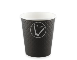 Стакан бумажный, 250 мл (280 мл до края), Waffle Black, 2 слойный, БУМ, Formacia