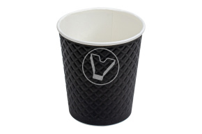 Стакан бумажный, 250 мл (280 мл до края), Waffle Black, 2 слойный, БУМ, Formacia