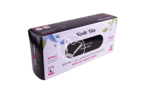 Перчатки черные, нитриловые, смотровые, неопудренные (Linger), размер L Verde Vita