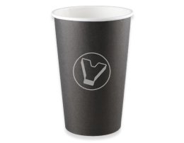 Стакан бумажный, 400 мл, черный  