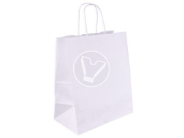 Пакет бумажный, с крученой ручкой, 350*150*450 мм, белый