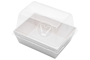 Контейнер бумажный для десерта 103*75*90мм, с крышкой Белый