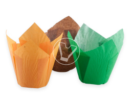 Упаковка "Тюльпан", коричневая с золотистым, выс.-80 мм, 1800 шт./уп.