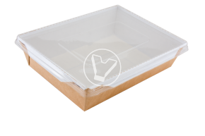 Салатник Eco OpSalad 900 мл.с крышкой, LAM-GEOBOX-900, ламинация, крафт