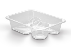 Лоток под запайку 187*137*45, соусник 635мл. прозрачный