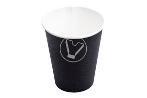 Стакан бумажный, 165 мл, черный,  для горячих напитков