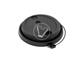 Крышка d-90 с клапаном, черная с питейником, ПП