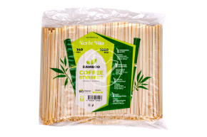 Размешиватель бамбуковый с квадратным концом, 140*4,5*1,3мм. 