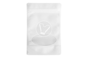 Пакет бумажный дой-пак с замком зип-лок, 135*225мм (40+40), 140мкм, белый, с окном