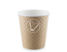 Стакан бумажный, 250 мл (280 мл до края), Waffle Kraft, 2 слойный, БУМ, Formacia