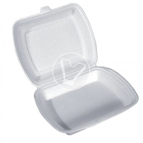 Ланч-бокс 247х208х63 мм, без секций, белый, ВПС (130шт/пак)