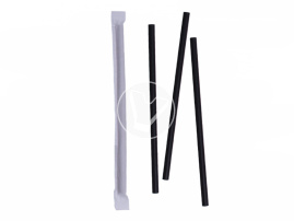 Трубочки бумажные GVS-22-LRG-WR "Черный", 8*200, в инд.упаковке