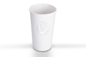 Стакан 400 мл. двухслойный для горячего, белый