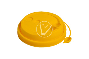 Крышка d-80 с клапаном, Оранжевая с питейником, матовая, ПП  Новинка