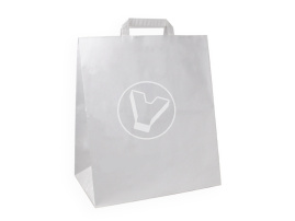 Пакет бумажный, 320*200*370 мм, белый, с прямыми  ручками