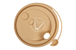 Крышка d-90 с клапаном, Крафт, матовая с питейником, ПП  Новинка 