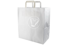 Пакет бумажный, с плоскими ручками, 280*150*320 мм, белый