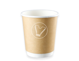 Стакан бумажный, 250 мл (280 мл до края), d-80 мм, крафт, 2 слойный