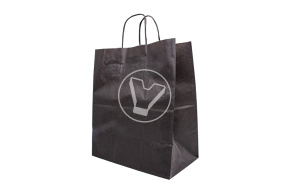 Пакет бумажный, 240*140*280 мм, черный, с кручеными ручками