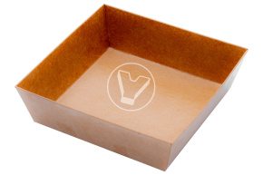 Контейнер бумажный для сендвича 100*100*65мм, с крышкой Крафт