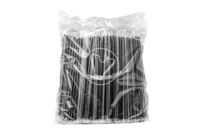 Трубочки без гофроизгиба, черный, в инд.Пленке 500шт. d- 5 мм, → 240мм (ПР, Yan`s)