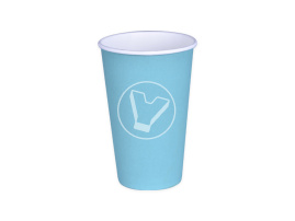 Стакан бумажный, 400 мл, бирюзовый, для горячих напитков, ЛП