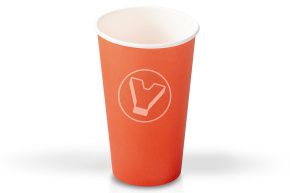 Стакан 400 мл, бумажный, для горячих напитков, красный Verde Vita