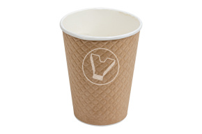 Стакан бумажный, 350 мл (430 мл до края), Waffle Kraft, 2 слойный, БУМ, Formacia
