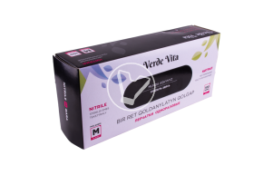 Перчатки черные, нитриловые, смотровые, неопудренные (Linger), размер M Verde Vita