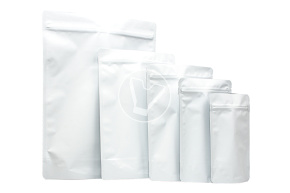 Пакет металлизированный  дой-пак с замком зип-лок, 280*380мм (45+45), 140мкм белый, матовый