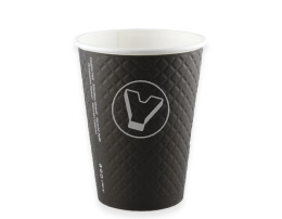 Стакан бумажный, 350 мл (430 мл до края), Waffle Black, 2 слойный, БУМ, Formacia