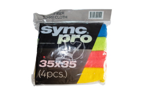 Салфетка из микрофибры  "Универсальная" 35*35 см SyncPro (4 цвета.,шт/уп)