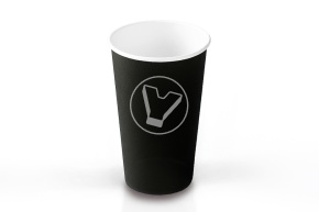 Стакан 400 мл, бумажный, для горячих напитков, черный Verde Vita