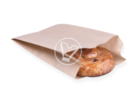 Пакет бумажный, 140*60*250 мм, крафт, с плоским дном 