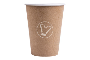 Стакан бумажный, 350 мл, крафт, для горячих напитков 