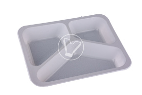 Контейнер 3х секционный (Ланч-Бокс) КД-401/3 дно, белый