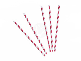 Трубочки бумажные GVS-05 "Леденец", белый/красный