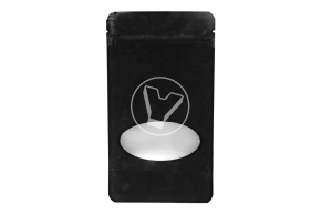 Пакет металлизированный  дой-пак с замком зип-лок, 105*190мм (35+35), 140мкм черный, матовый с окном