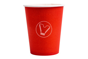 Стакан бумажный, 250 мл, красный 