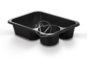 Лоток под запайку 187*137*45, соусник 635мл. черный