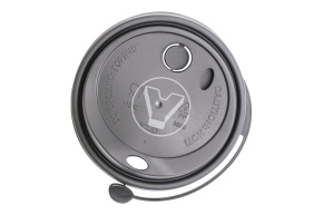 Крышка d-80 с питейником, черная, тип К