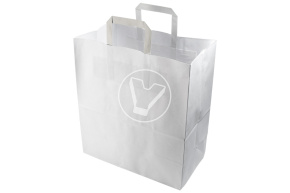 Пакет бумажный, с плоскими ручками, 280*150*320 мм, белый