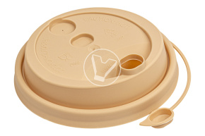 Крышка d-90 с клапаном, Крафт, матовая с питейником, ПП  Новинка 