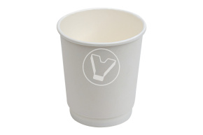 Стакан бумажный, 250 мл, d-80 мм, белый, 2 слойный